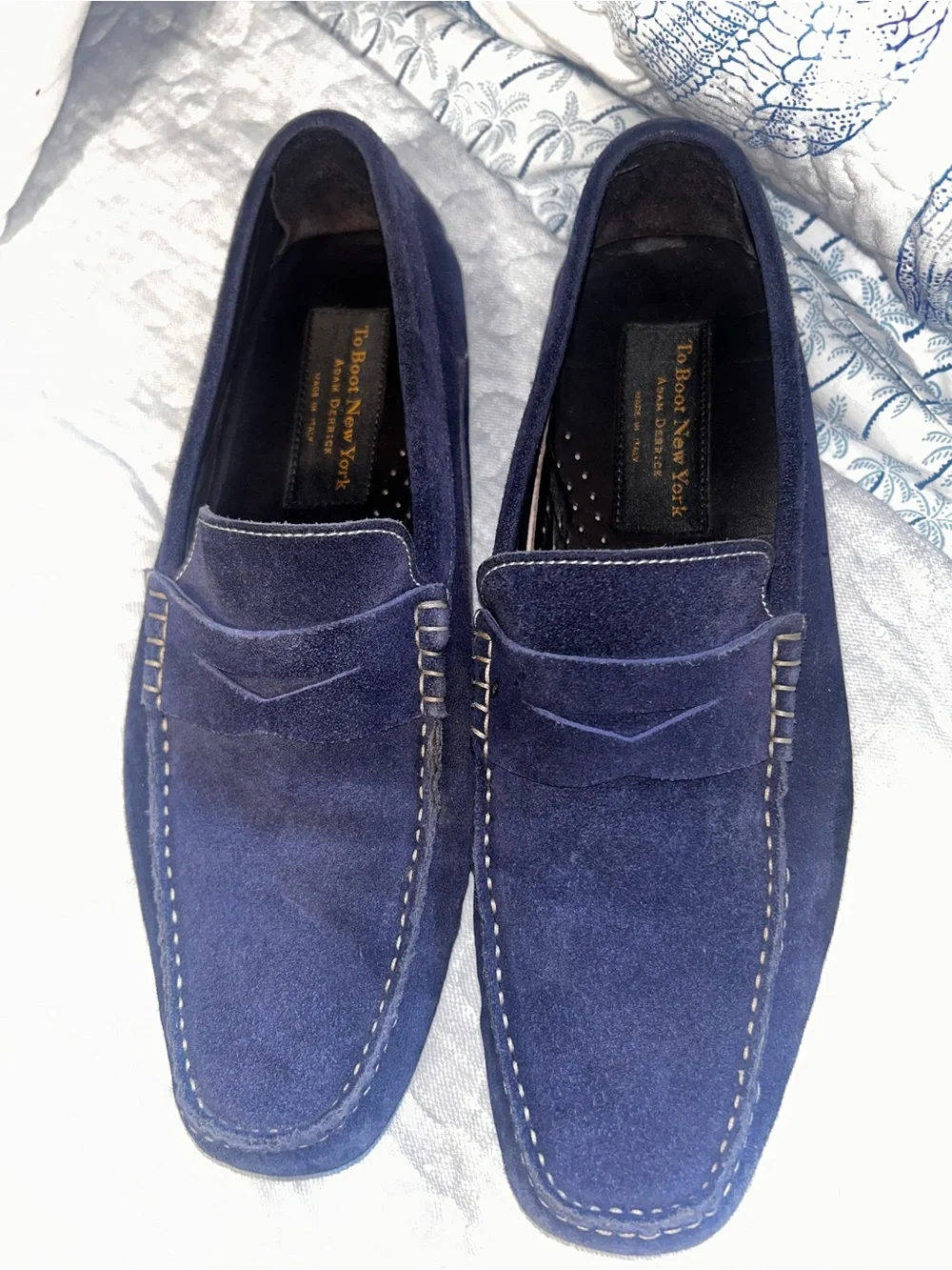 To Boot Navy Suede driving shoe